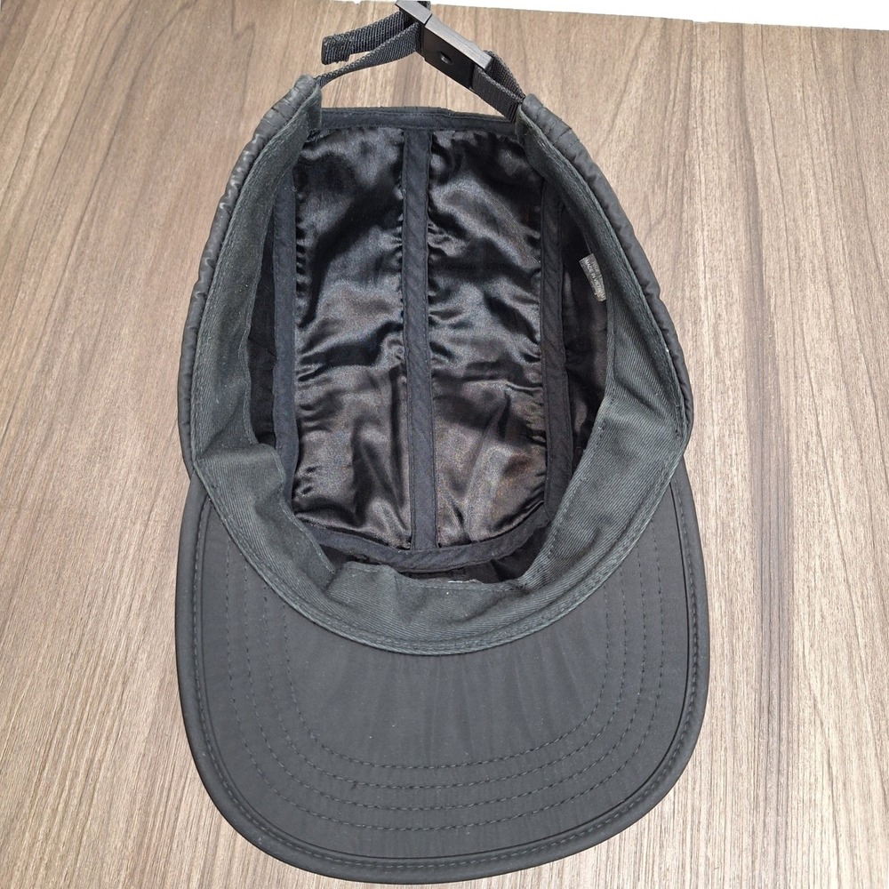 Retro 90s EP Quilted Polyester Black Hap Adjustable Strapback Streetwear Cat - Picture 4 of 5